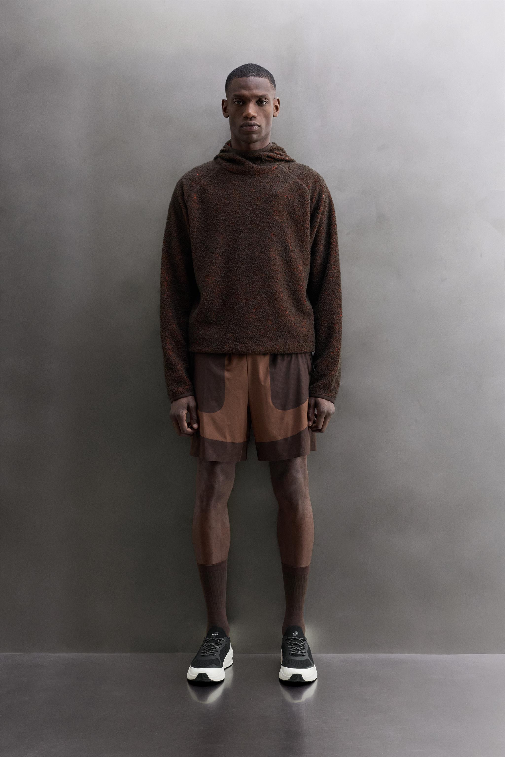 WOOL-BLEND FLEECE HOODED SWEATSHIRT